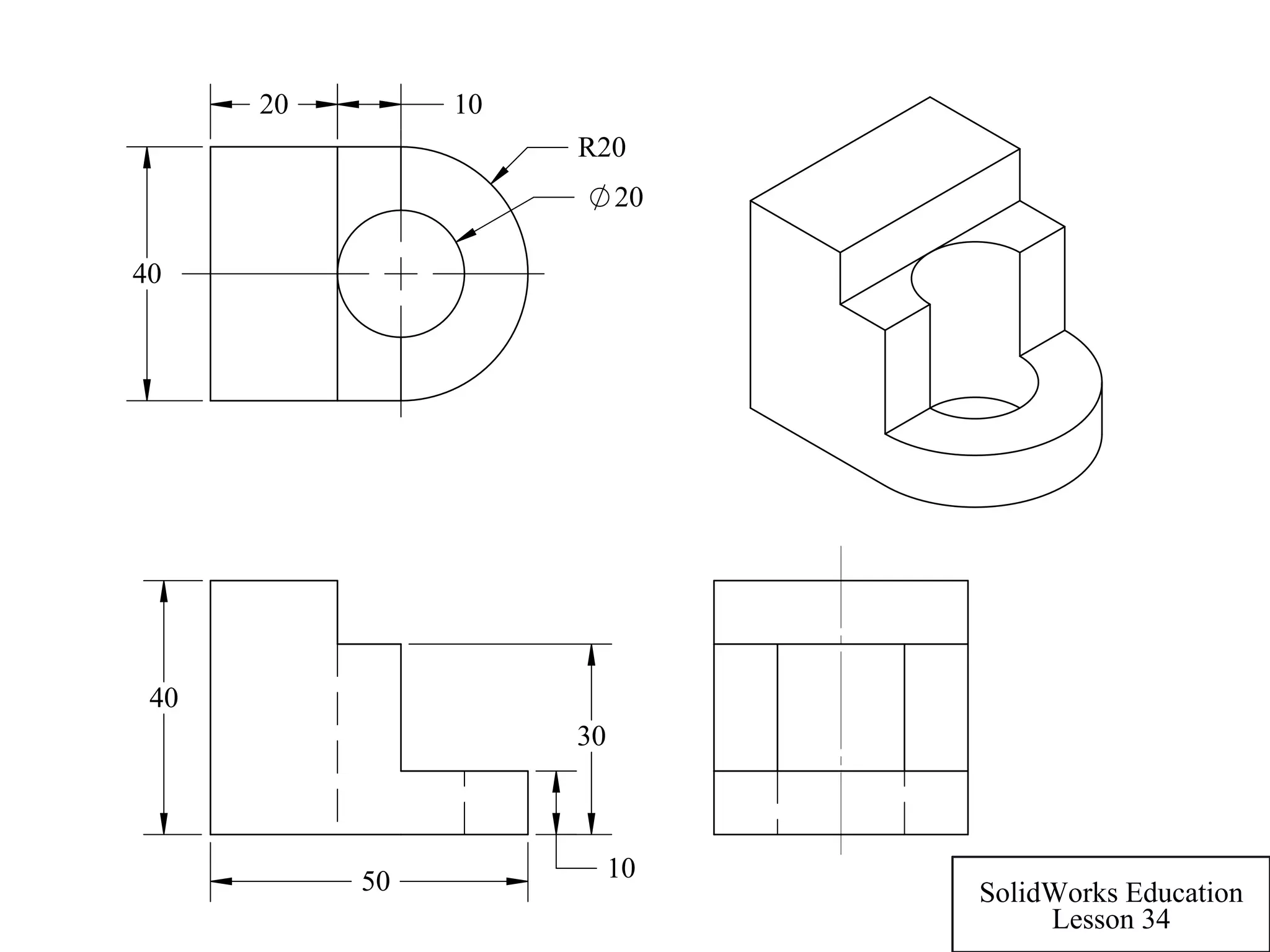 10
30
40
50
40
1020
R20
20
SolidWorks Education
Lesson 34
 