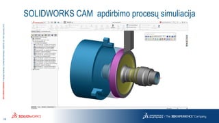 16
3DS.COM/SOLIDWORKS©DassaultSystèmes|ConfidentialInformation|6/8/2018|ref.:3DS_Document_2015
SOLIDWORKS CAM apdirbimo procesų simuliacija
 