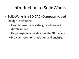 Comprehensive Overview of SolidWorks 3D CAD Software for Engineering ...