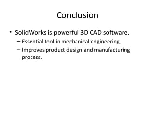 Comprehensive Overview of SolidWorks 3D CAD Software for Engineering ...