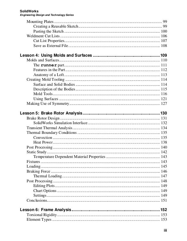 solid works manual it works 100 list