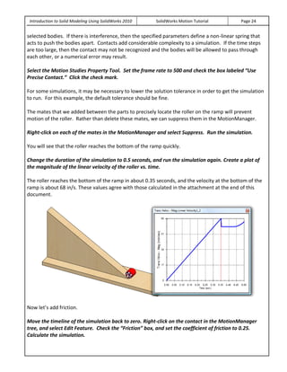 Solid works motion_tutorial_2010 | PDF