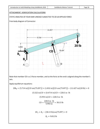 Solid works motion_tutorial_2010 | PDF