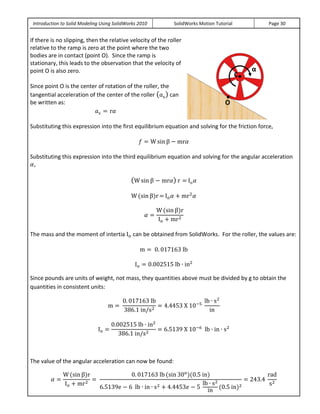 Solid works motion_tutorial_2010 | PDF