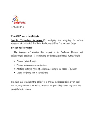 Solidworks software | DOCX