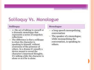 Soliloquy and monologue
