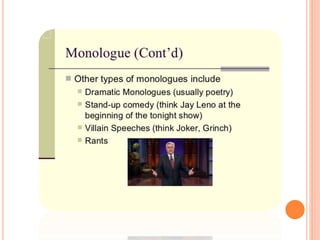 Soliloquy and monologue