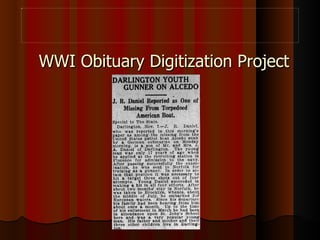 WWI Obituary Digitization Project 