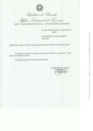 Prefettura di Brindisi - Area II - Prot. Uscita N.0036045 del 27/12/2013

 