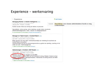 Experience - werkervaring 
