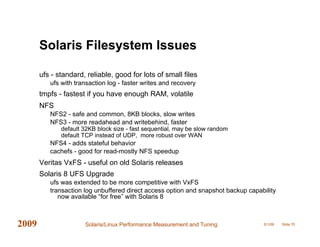 Solaris Linux Performance, Tools and Tuning