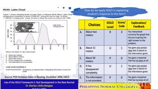 How do we apply SOLO in explaining
student's response to the item?
 
