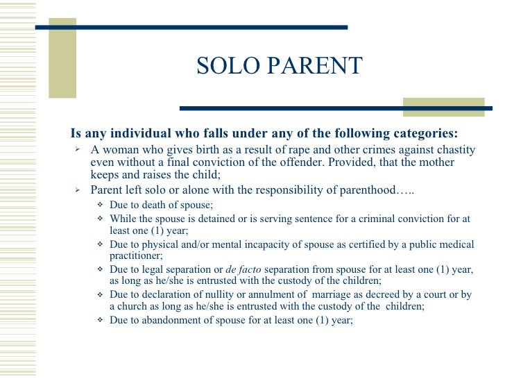 Solo parent id