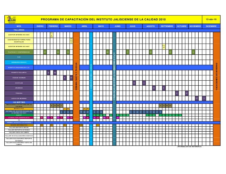 Solo Calendario De Capacitacion 2010 programa calendario anual