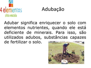 deve usar água de modo a permitir que se recarreguem as reservas aqüíferas, evitando que elas se esgotem.Produzir alimento implica também manter uma diversidade de culturas para não empobrecer o solo e usar, quando necessário, um controle biológico para as pestes, mas com cuidado para evitar a contaminação do ambiente com substâncias químicas que possam se acumular.Dessa forma a agricultura sustentável facilita a economia local e preserva a saúde do solo e a dos seres que nele vivem.