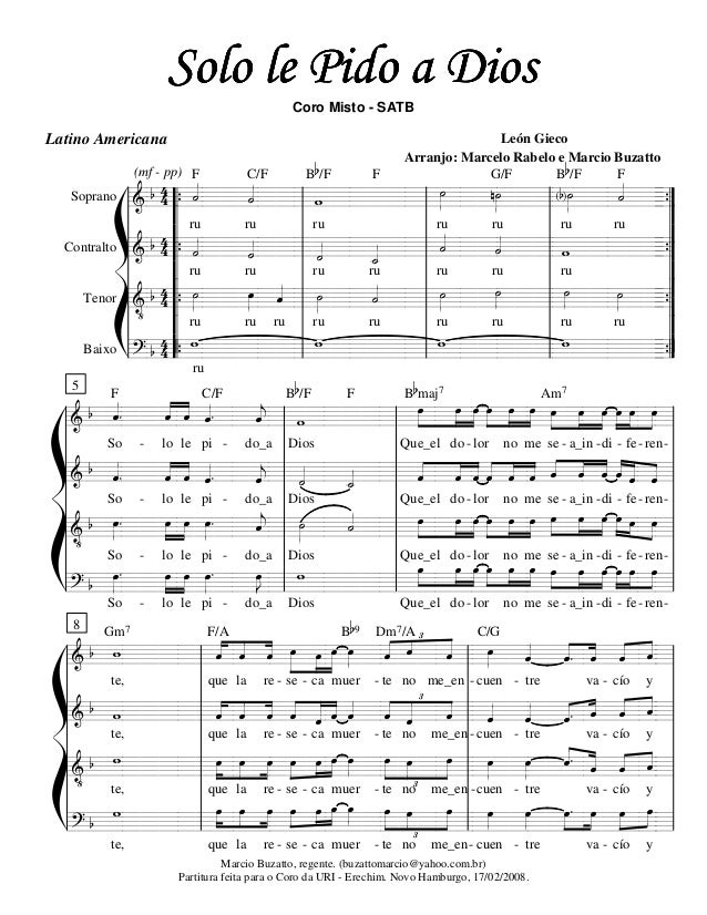 Musica Solo Le Pido A Dios