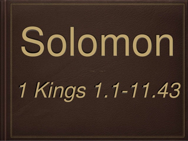 Solomon 1 Kings 1 11