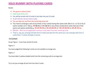 Solo rummy with playing card 6.7.12
