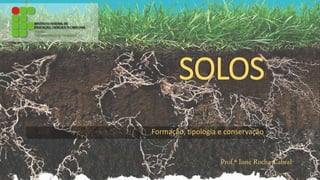 SOLOS
Formação, tipologia e conservação
Prof.ª Ione Rocha Cabral
 