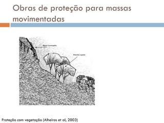 Obras de proteção para massas
movimentadas

Proteção com vegetação (Alheiros et al, 2003)

 