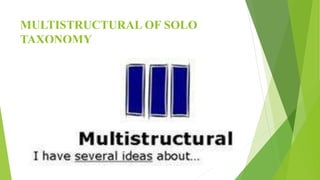MULTISTRUCTURAL OF SOLO
TAXONOMY
 