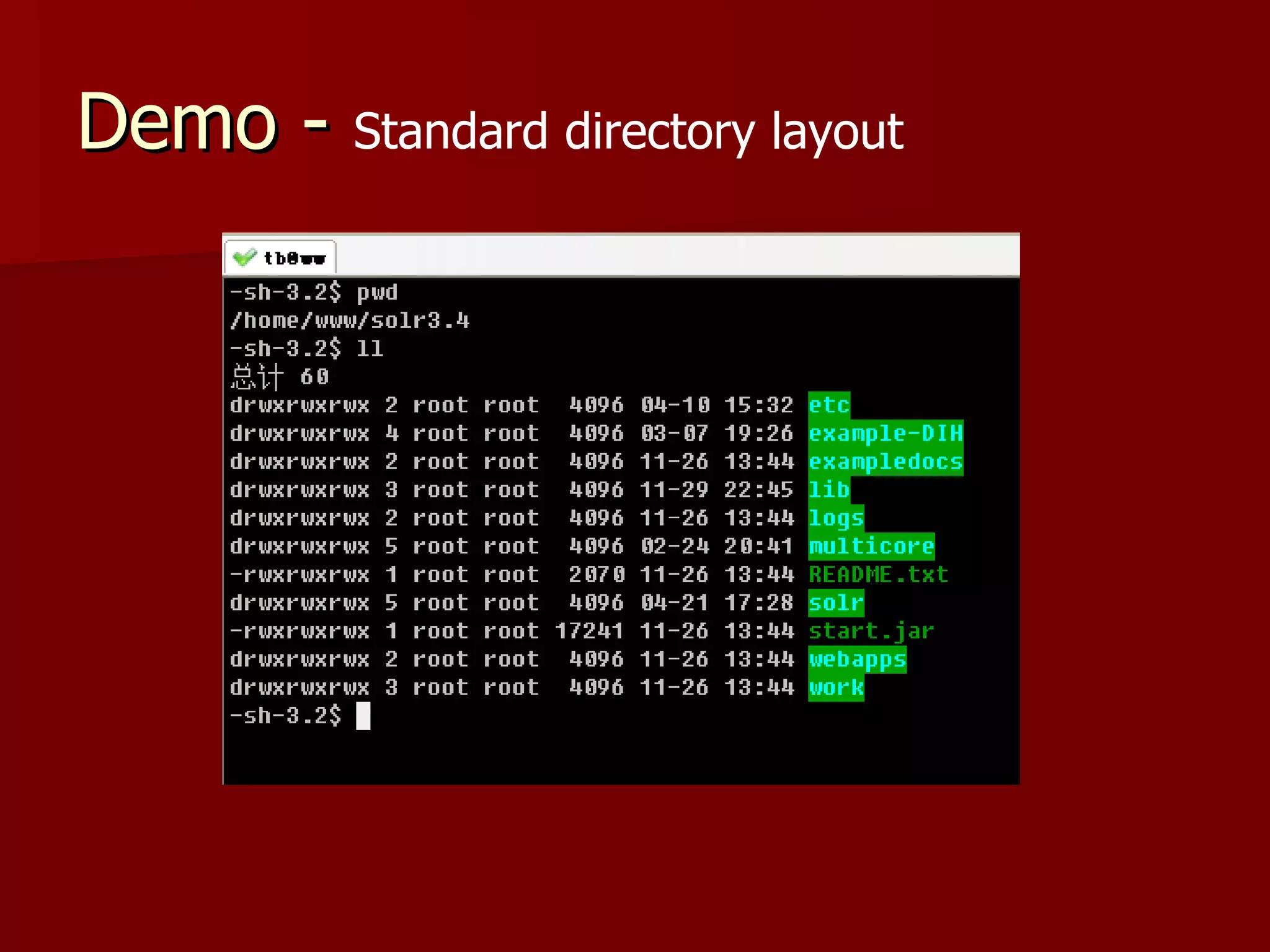 Demo - Standard directory layout
 