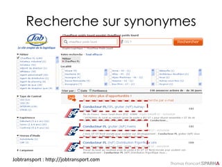 Thomas Francart,
Recherche sur synonymes
Jobtransport : http://jobtransport.com
 