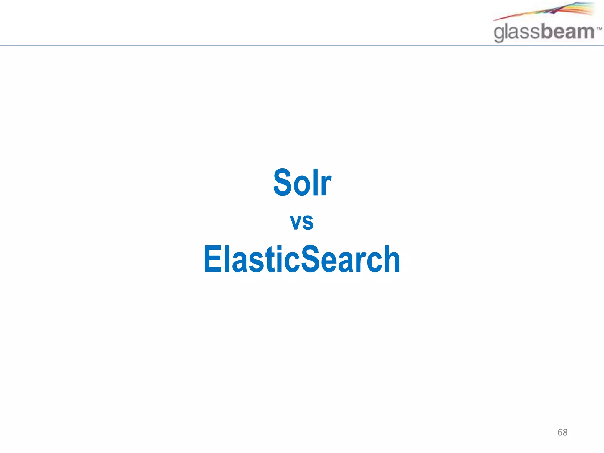 68
Solr
vs
ElasticSearch
 
