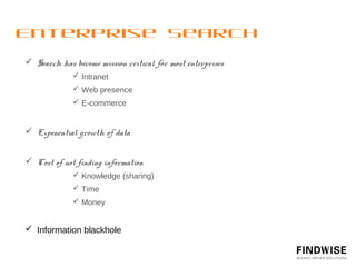 What is Solr?

 Official deﬁnition:


 
       “Solr is an open source enterprise search platform
 based on the 
 Lucene Java search library, with an HTTP
 interface using XML, 
 JSON or other formats. It provides hit
 highlighting, faceted 
 search, caching, replication, a web
 administration interface and 
many more features. It runs in a
 Java servlet container such as 
     Apache Tomcat.”



              http://lucene.apache.org/solr
 