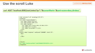 Use the scroll Luke
curl -XGET 'localhost:8983/solr/select?q=*:*&cursorMark=*&sort=score+desc,id+desc'
<?xml version="1.0" encoding="UTF-8"?>
<response>
<lst name="responseHeader">
<int name="status">0</int>
<int name="QTime">189</int>
<lst name="params">
<str name="sort">score desc,id desc</str>
<str name="q">*:*</str>
<str name="cursorMark">*</str>
</lst>
</lst>
<result name="response" numFound="3284000" start="0">
<doc>
...
</doc>
.
.
.
</result>
<str name="nextCursorMark">AoIIP4AAACY5OTk5OTA=</str>
</response>
 