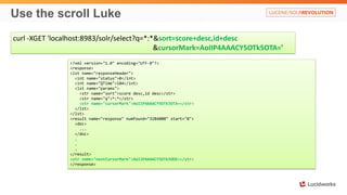 Use the scroll Luke
curl -XGET 'localhost:8983/solr/select?q=*:*&sort=score+desc,id+desc
&cursorMark=AoIIP4AAACY5OTk5OTA='
<?xml version="1.0" encoding="UTF-8"?>
<response>
<lst name="responseHeader">
<int name="status">0</int>
<int name="QTime">184</int>
<lst name="params">
<str name="sort">score desc,id desc</str>
<str name="q">*:*</str>
<str name="cursorMark">AoIIP4AAACY5OTk5OTA=</str>
</lst>
</lst>
<result name="response" numFound="3284000" start="0">
<doc>
...
</doc>
.
.
.
</result>
<str name="nextCursorMark">AoIIP4AAACY5OTk5ODE=</str>
</response>
 