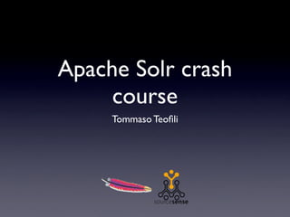 Apache Solr crash
     course
     Tommaso Teoﬁli
 