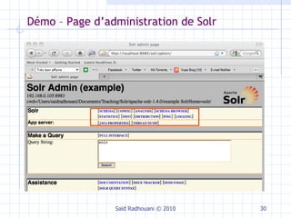 Saïd Radhouani © 2010 Démo – Page d’administration de Solr 
