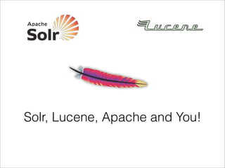 Solr, Lucene, Apache and You!
 