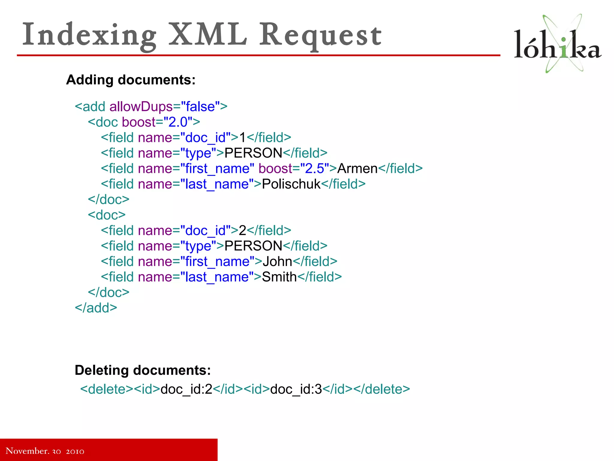 documents by indexed terms 