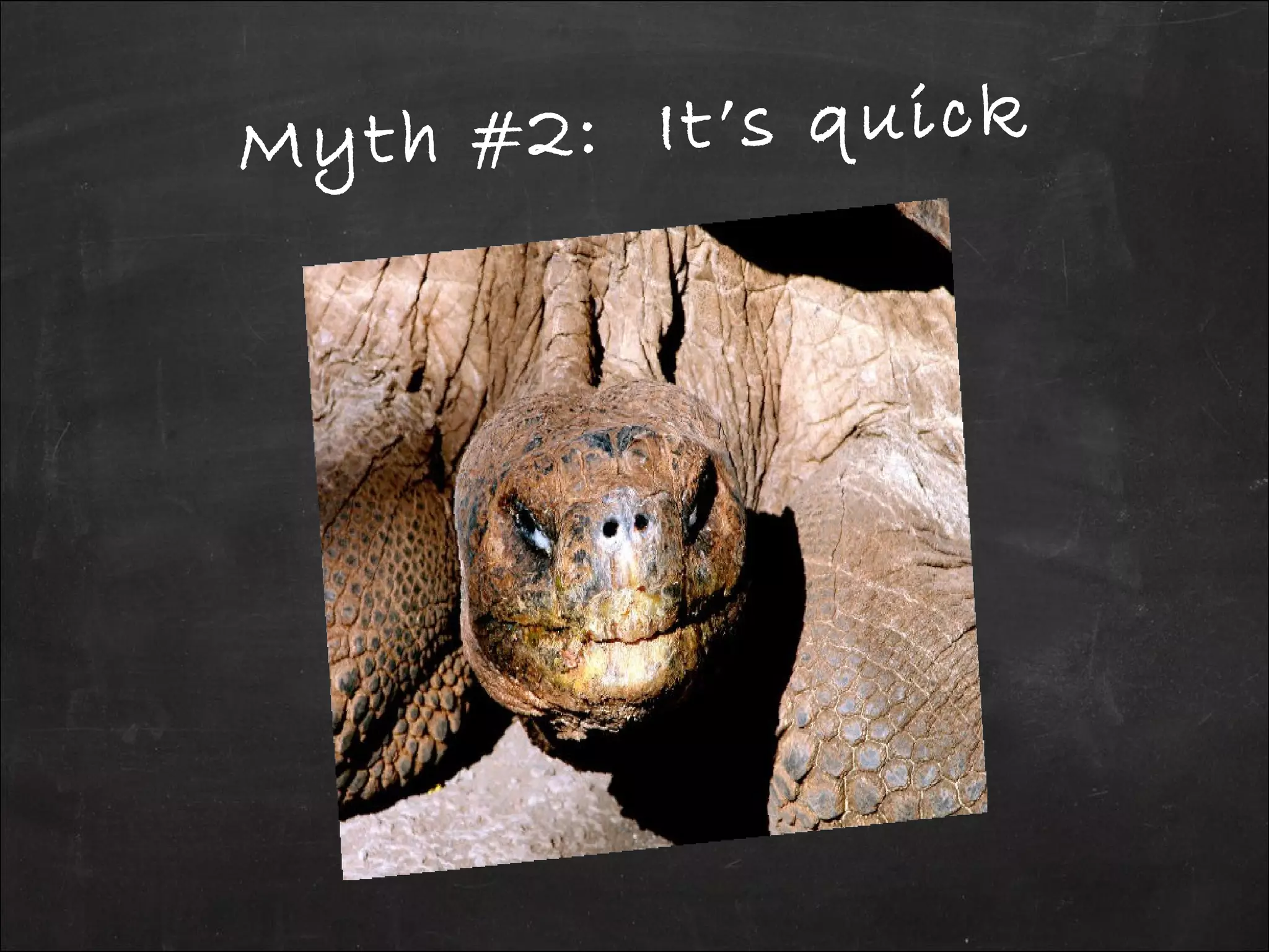 Myth #2: It’s quick
 