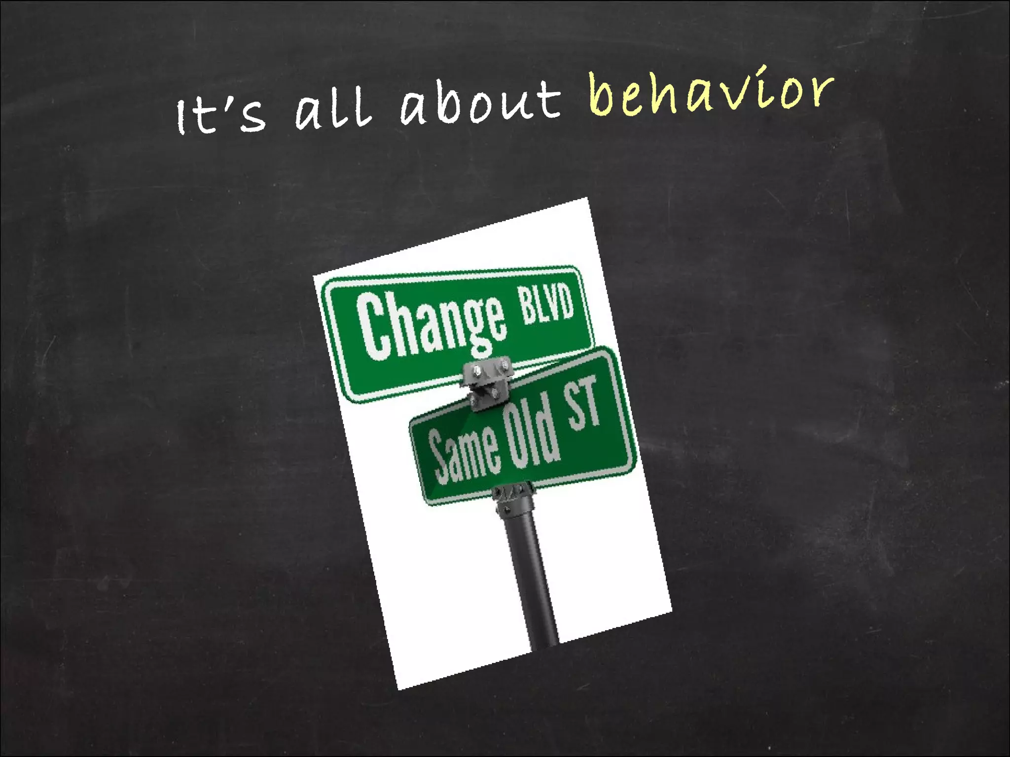 It’s all about behavior
 