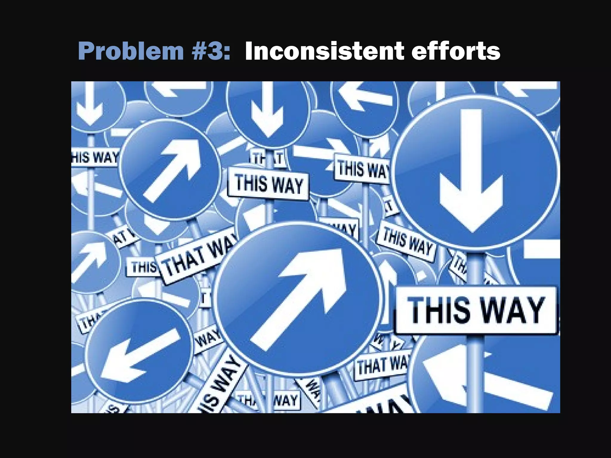 Problem #3: Inconsistent efforts
 