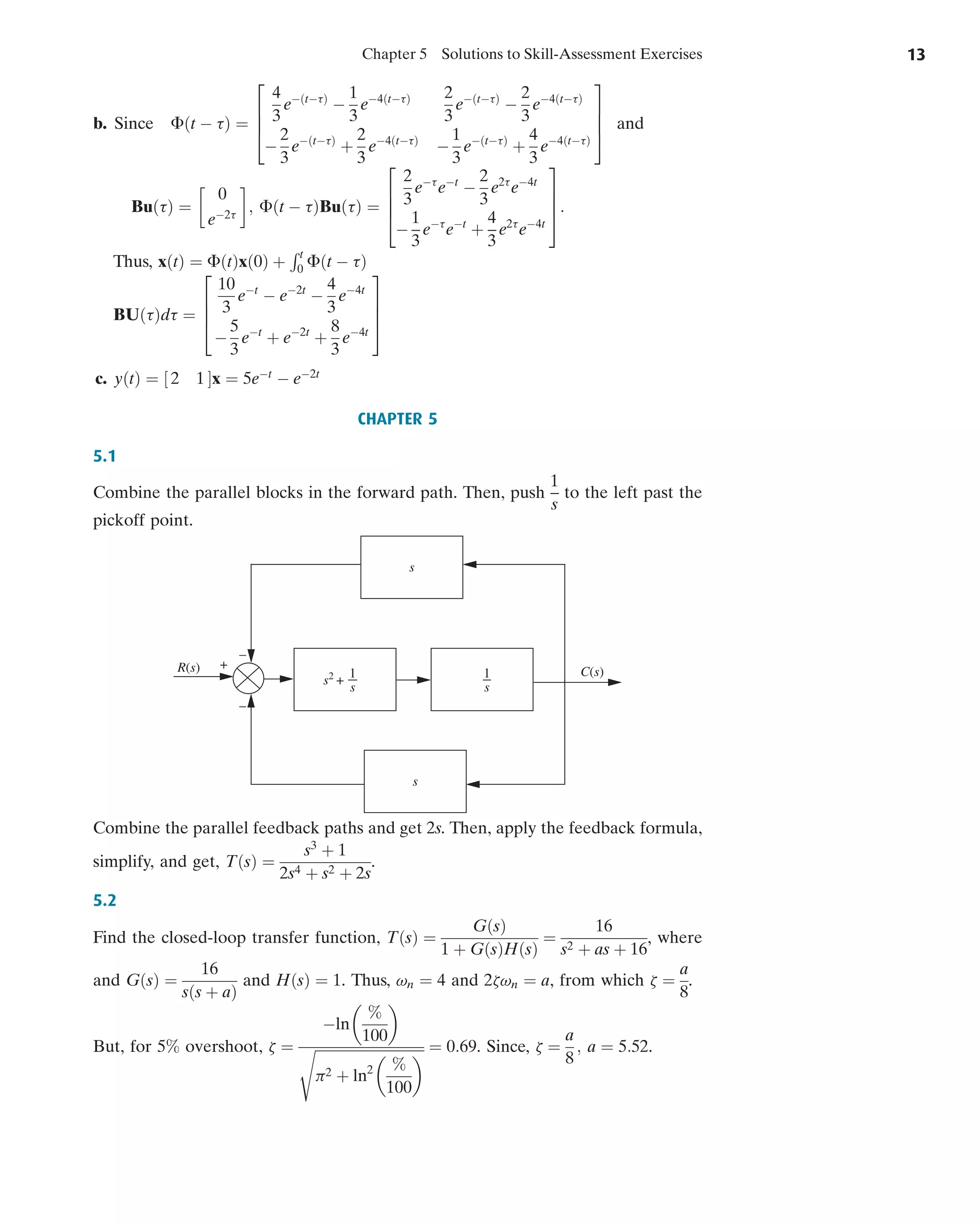 Solution of skill Assessment Control Systems Engineering By Norman S ...