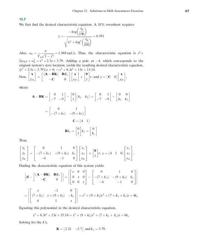 Solution Of Skill Assessment Control Systems Engineering By Norman S Solution Of Skill Assessment Control Systems Engineering By Norman S