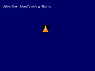 Video:  Event identify and significance 