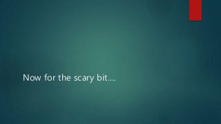 Now for the scary bit….
 