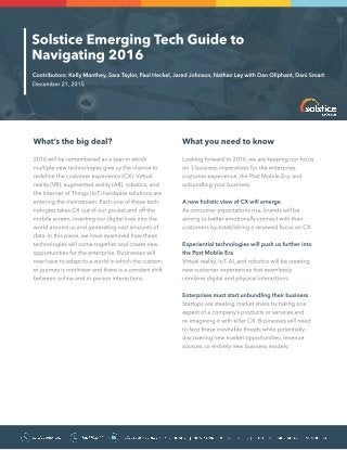 Emerging Tech Guide to Navigating 2016 