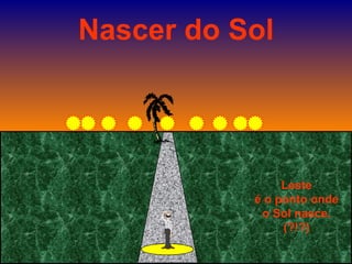 Nascer do Sol Leste é o ponto onde o Sol nasce. (?!?) 