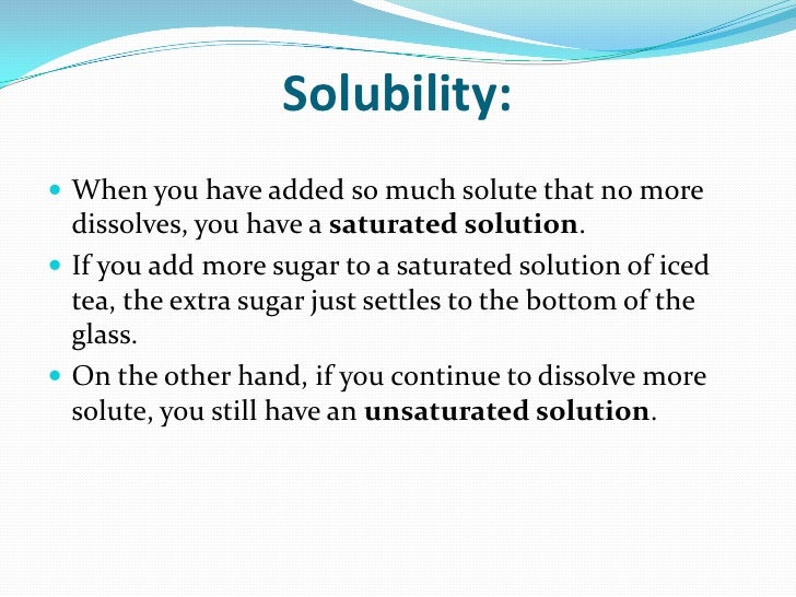 Solubility