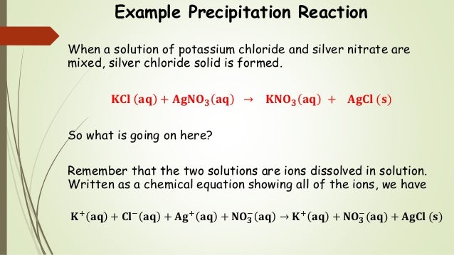How to write precipitation reactions