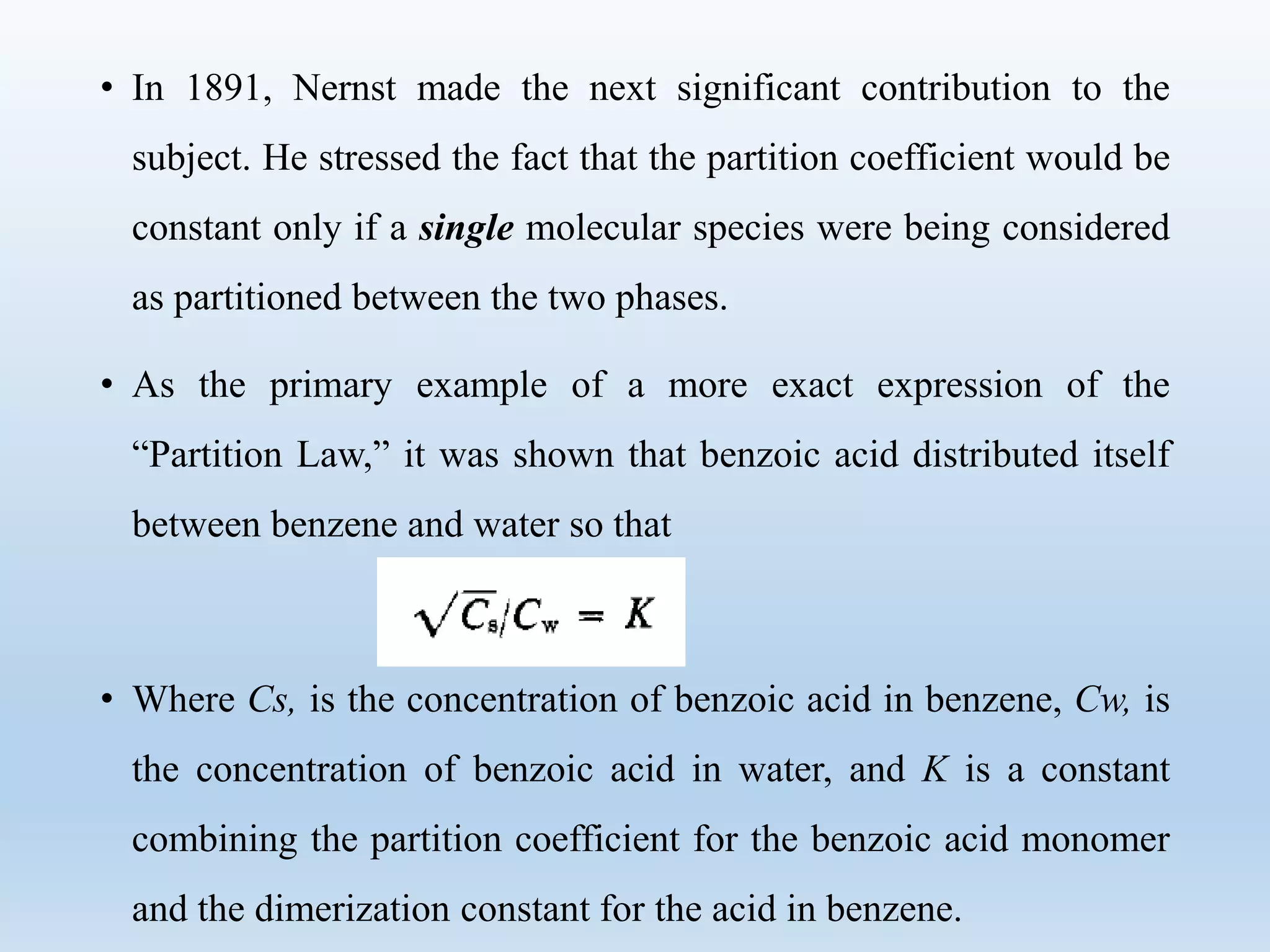Partition Coefficient Example Solubility and partition coefficient | PPTX