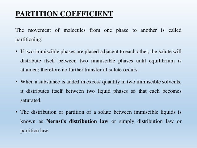 partition coefficient