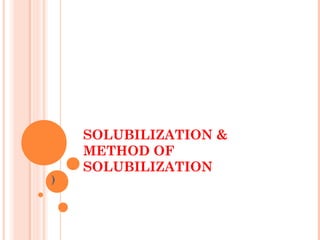 SOLUBILIZATION &
    METHOD OF
    SOLUBILIZATION
)
 