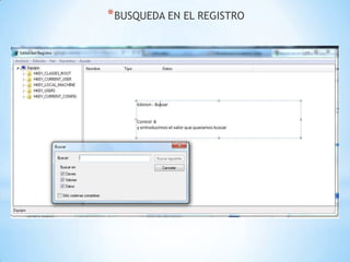 BUSQUEDA EN EL REGISTRO
